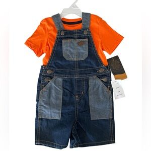 NWT Lee Toddler Boys Denim Overalls Outfit 2-Piece Set 24M